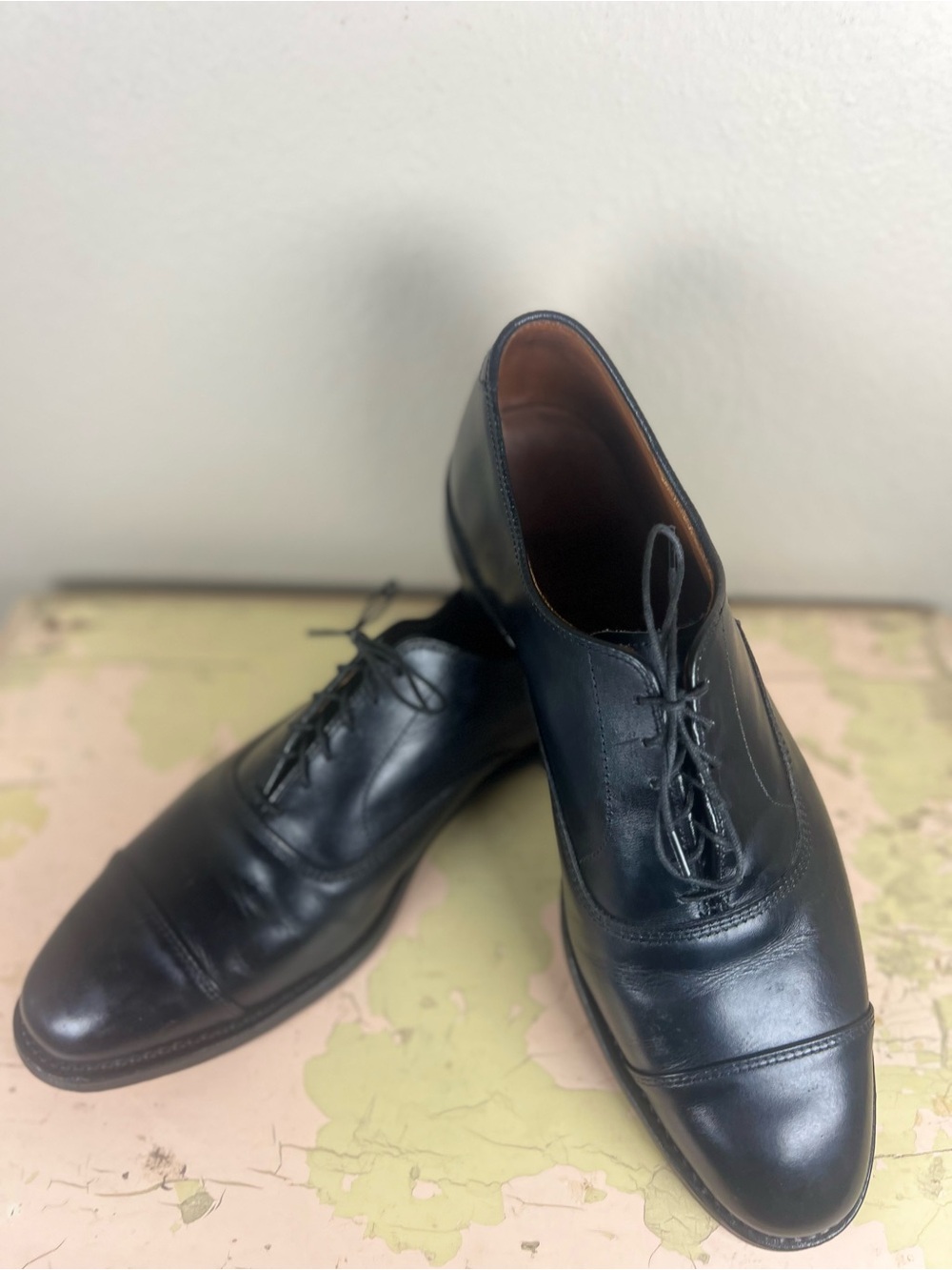 Allen Edmonds Park Avenue Black Leather Cap Toe Oxford Dress Shoes Men's 10.5 D